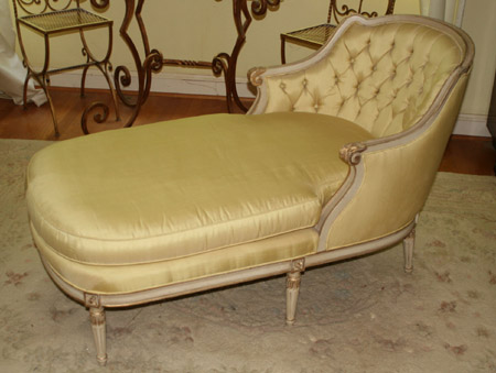 Appraisal: Louis XVI Style Parcel Gilt Cream Painted and Yellow Upholstered