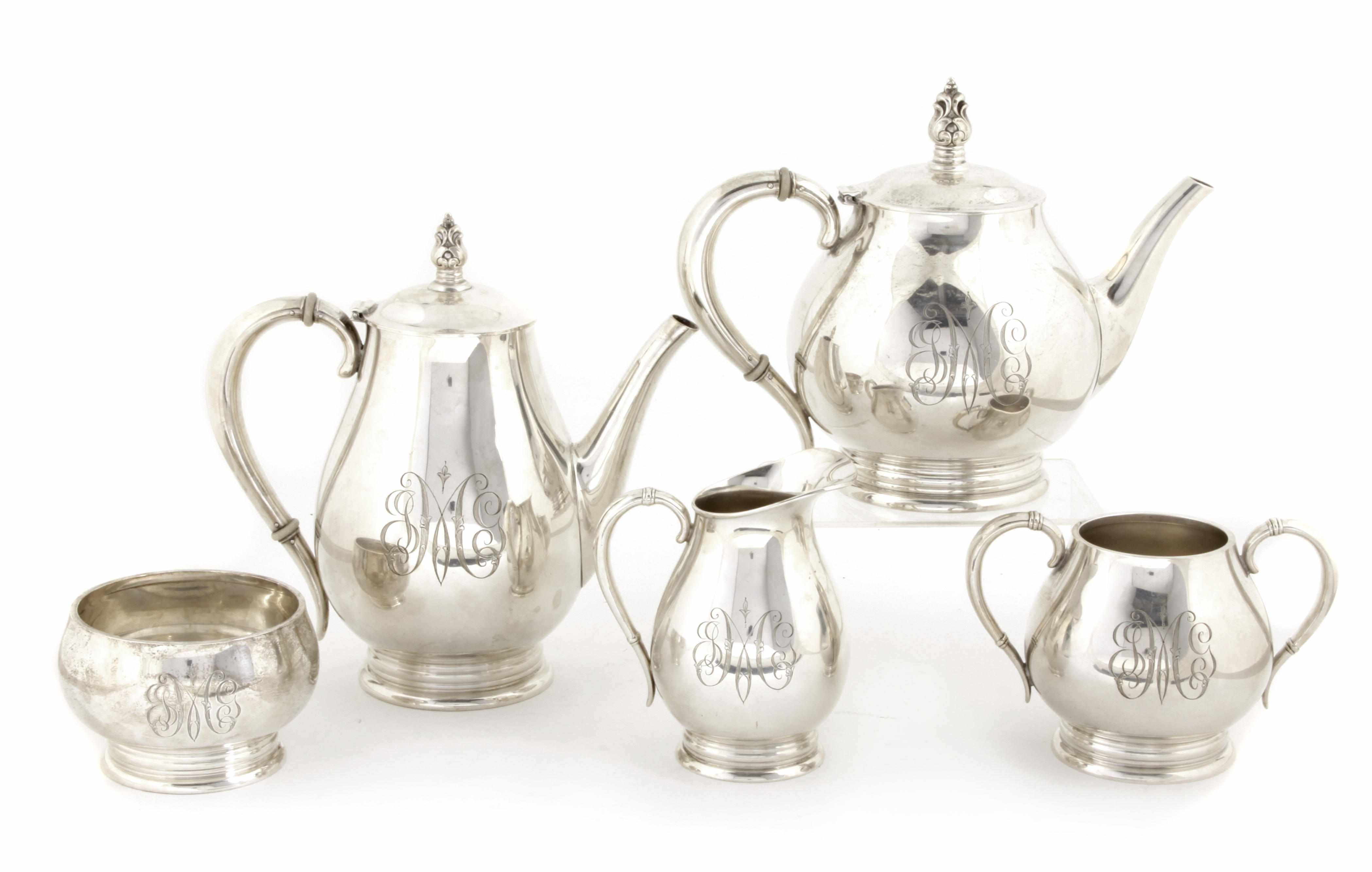 Appraisal: An International Silver Co sterling silver 'Royal Danish' five piece