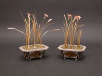 Appraisal: A Lovely Pair of Japanese Planters with Hand Painted Ivory