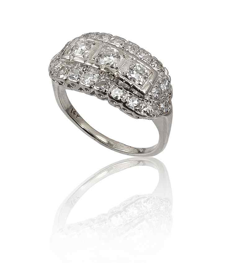 Appraisal: SPARKLY CT DIAMOND RING K white gold ring contains round