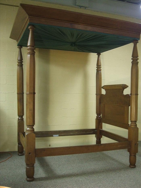 Appraisal: AMERICAN CLASSICAL CHERRY TESTER BED The octagonal posts with conical