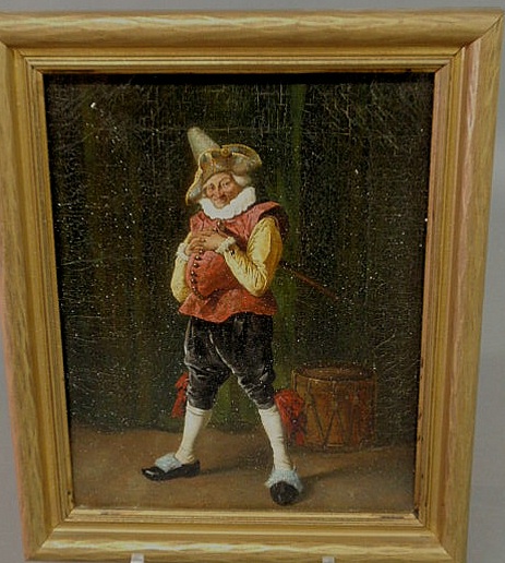 Appraisal: Continental oil on canvas portrait of a jester th c