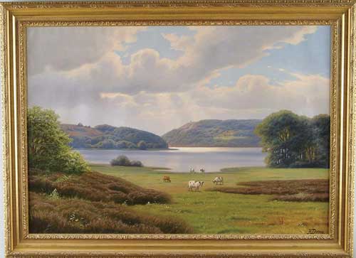 Appraisal: KAI JAPPE DREWS Danish - PASTORAL PANORAMIC LANDSCAPE Fine oil