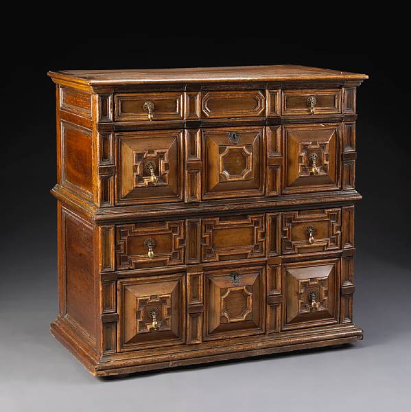 Appraisal: A Charles II oak chest of drawers last quarter th