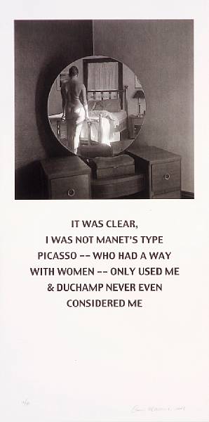 Appraisal: Carrie Mae Weems American born Not Manet's Type Photolithograph printed