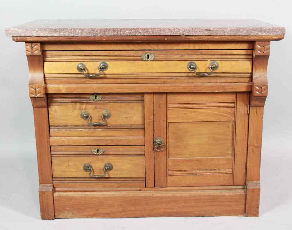 Appraisal: AMERICAN VICTORIAN COMMODE WITH MARBLE TOP - h w d