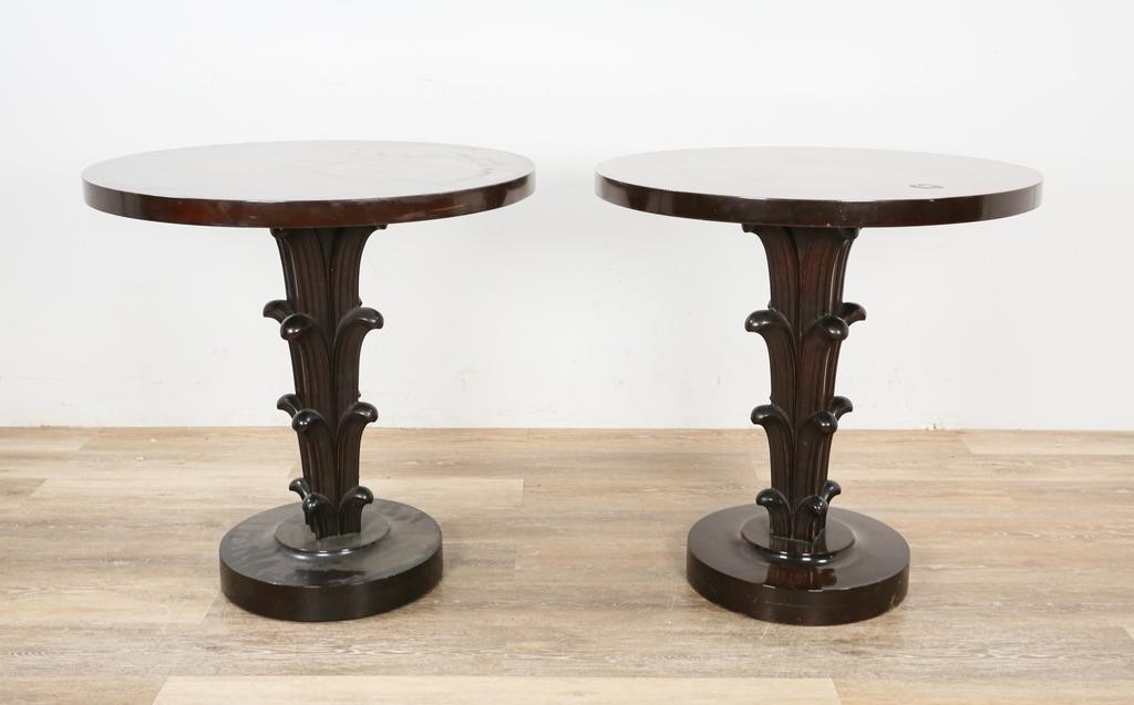 Appraisal: T H Robsjohn-Gibbings British - Pair of carved and lacquered