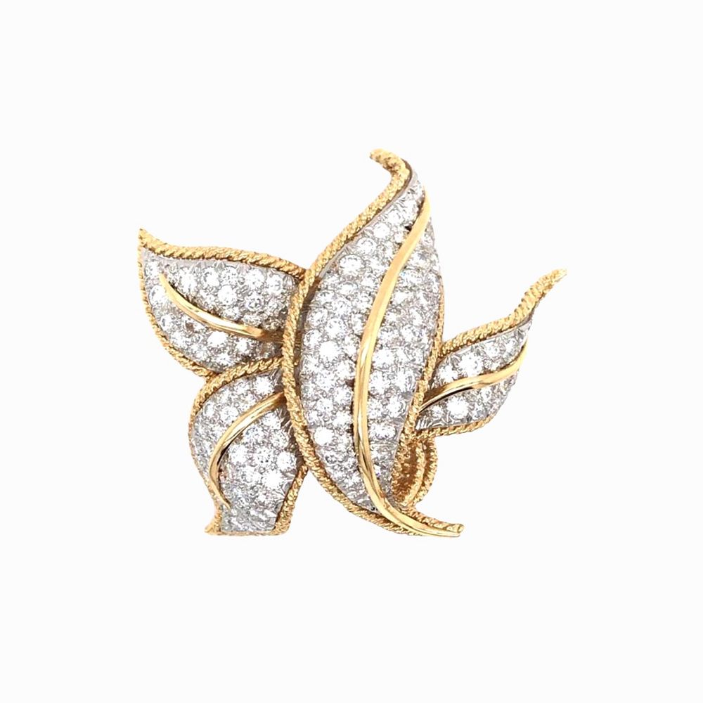 Appraisal: David Webb Diamond Brooch David Webb Diamond Brooch Mounted with