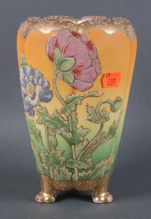 Appraisal: Japanese coraline porcelain vase Estimate - No condition report supplied