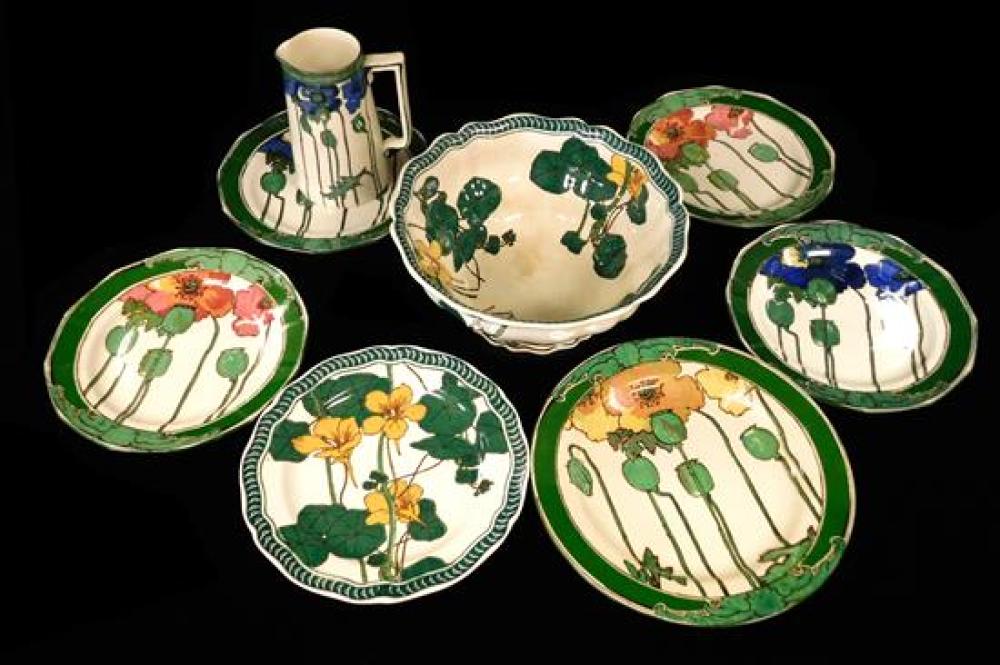 Appraisal: Royal Doulton Poppy pattern ceramics eight pieces including six plates