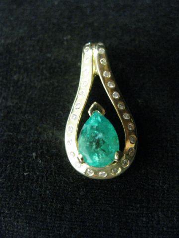 Appraisal: Emerald Diamond PENDANT pear shaped carat gem with carat of