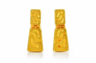 Appraisal: A Pair of Ilias Lalaounis Gold Earrings A Pair of