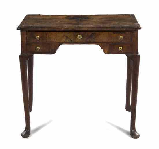 Appraisal: A Queen Anne Walnut Writing Table having a rectangular top