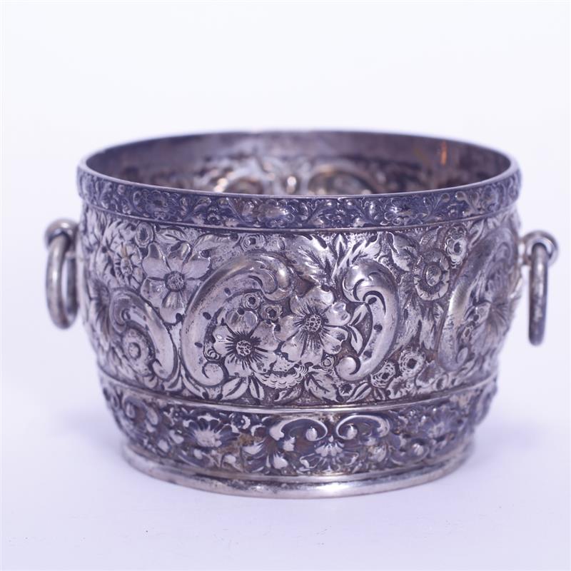 Appraisal: Tiffany Co sterling silver open sugar with repousse floral decoration