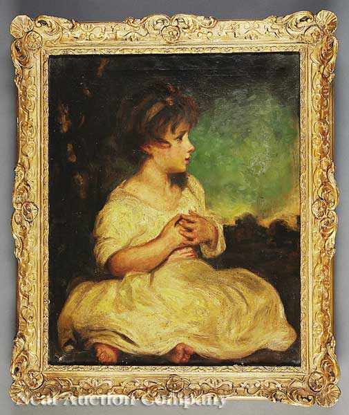 Appraisal: Continental School th c Portrait of a Young Girl oil