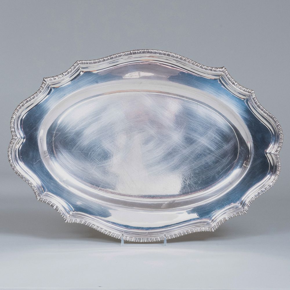 Appraisal: Georgian Silver Meat Platter Mark of Crichton Bros London x