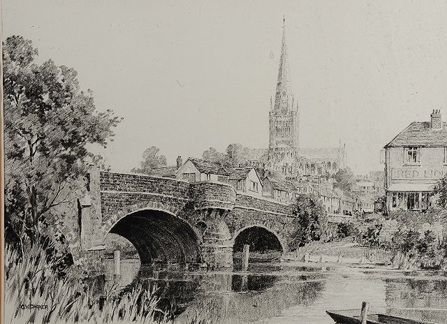 Appraisal: C V Parker th Century Bishops Bridge Norwich signed titled