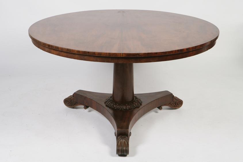 Appraisal: A REGENCY MAHOGANY BREAKFAST TABLE the circular top on a