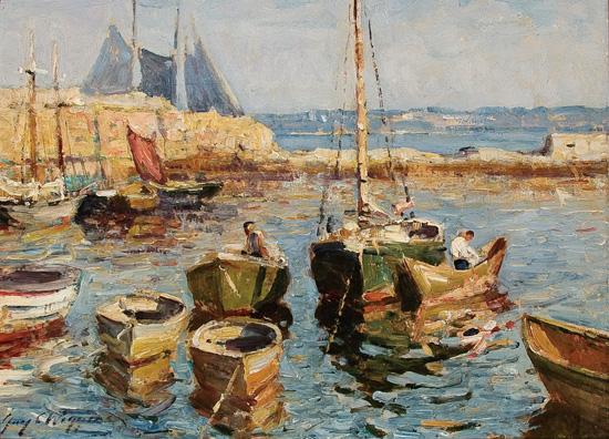 Appraisal: GUY CARLETON WIGGINS American - Fishing Vessels Gloucester oil on