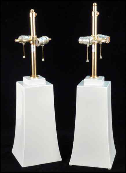 Appraisal: PAIR OF BARBARA BARRY CERAMIC LAMPS Height '' Condition No