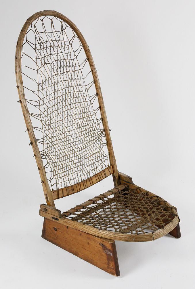 Appraisal: Adirondack New York Folding Snowshoe Canoe Seat th Century Adirondack