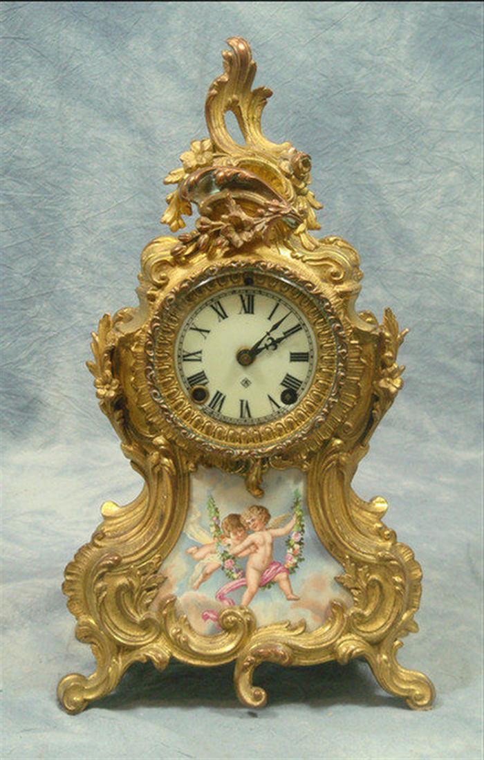 Appraisal: Ansonia Trianon gilt white metal Louis XIV style mantle clock