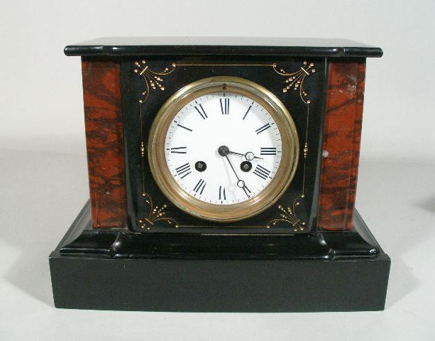 Appraisal: Victorian French Marble Mantel Clock ca day time and strike