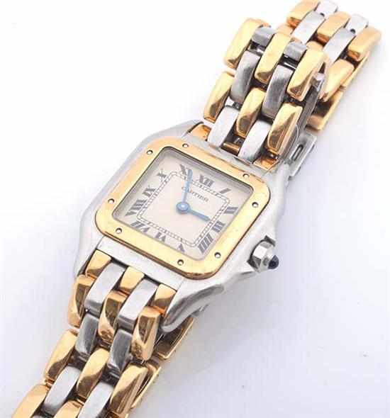 Appraisal: A LADIES CARTIER PANTHERE - Quartz movement square off white