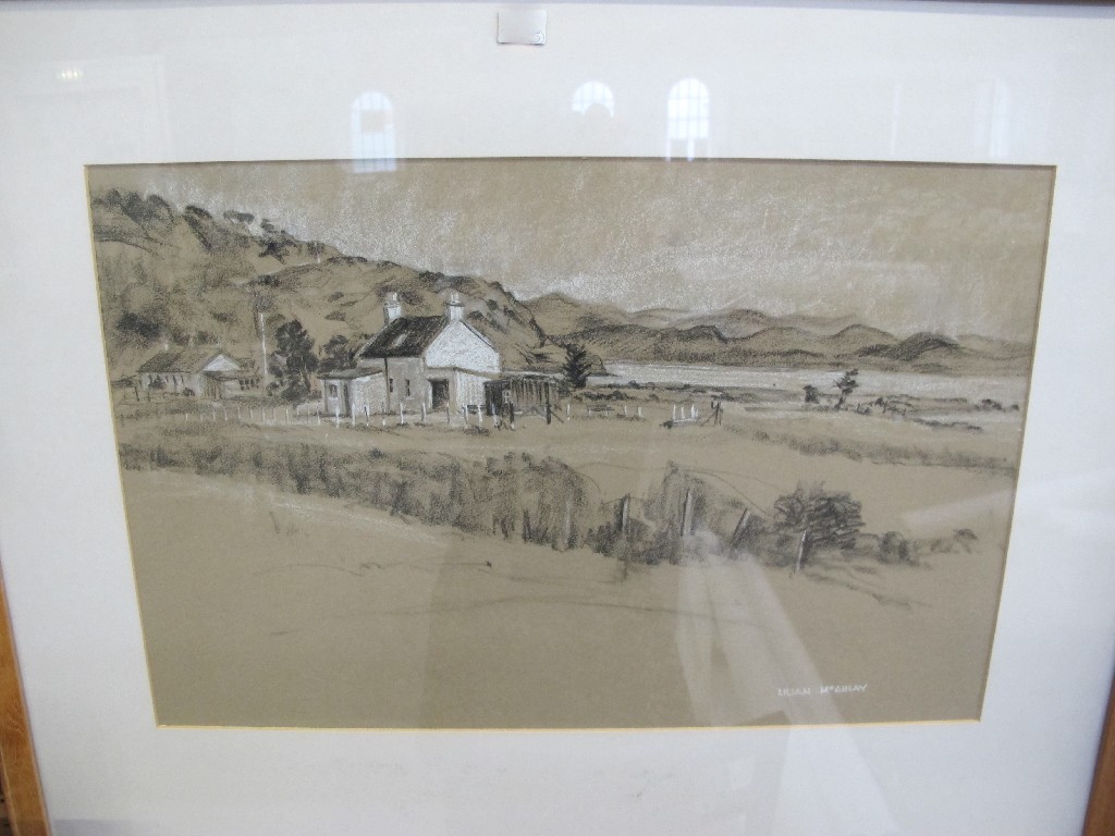 Appraisal: LILIAN MCCAULAY Chalk drawing 'Croft at Benderloch' signed recto and