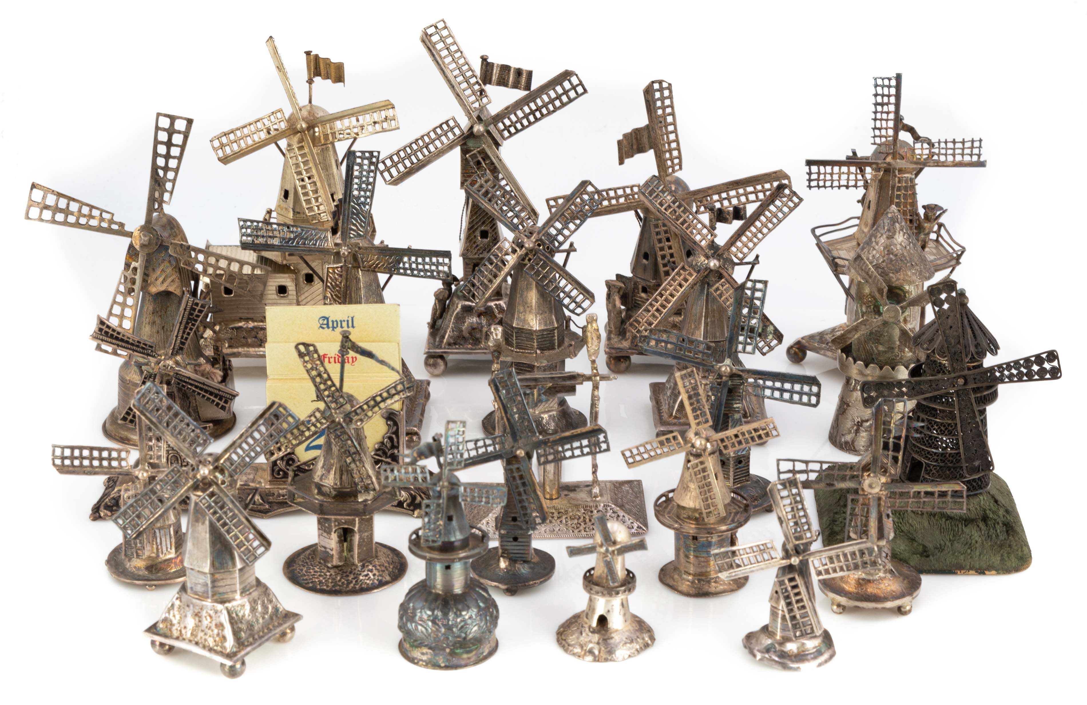 Appraisal: GROUP OF DUTCH SILVER WINDMILL WHIMSEYS silver troy ounces