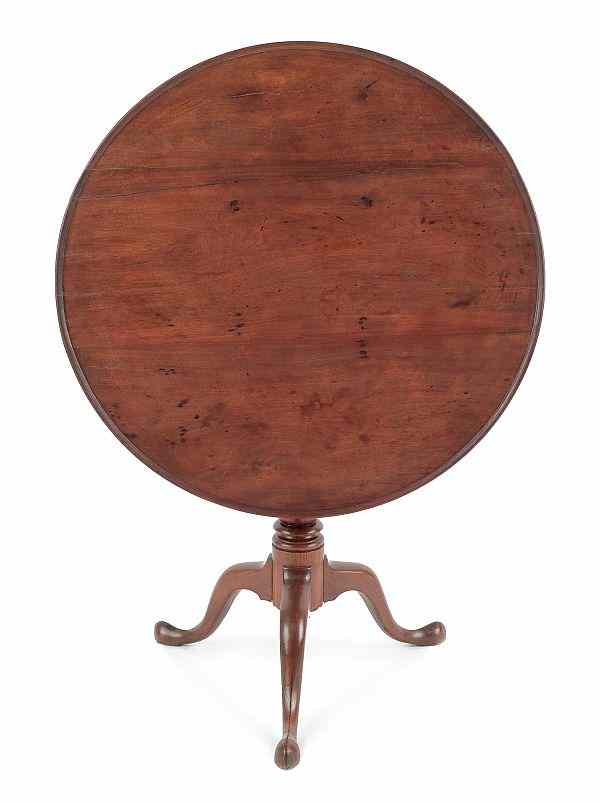 Appraisal: Pennsylvania Queen Anne walnut tea table ca with a dish