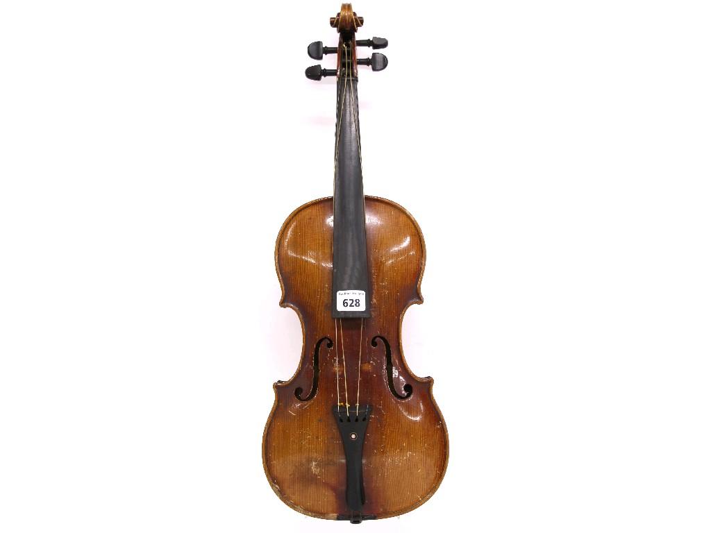 Appraisal: Czechoslovakian violin labelled David Techler in Prag circa cm