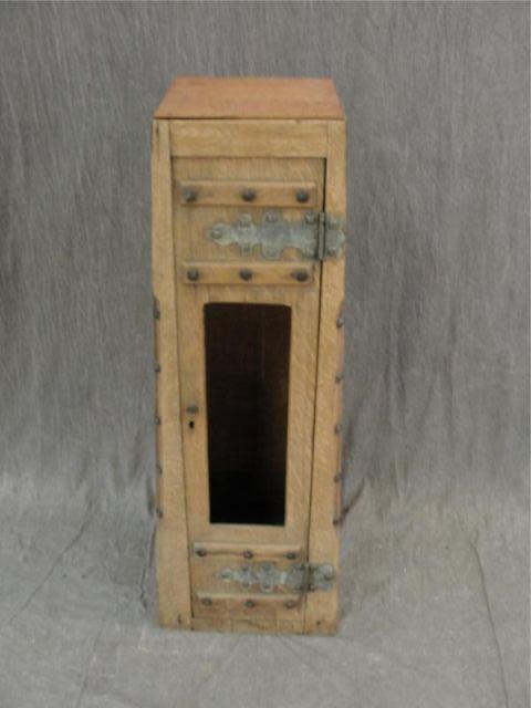 Appraisal: Arts Crafts Oak Door Pedestal As is From a prominent