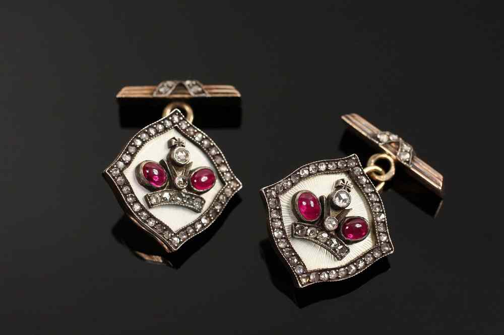 Appraisal: PAIR FABERGE CUFFLINKS - Pair of Faberge Cufflinks marked on