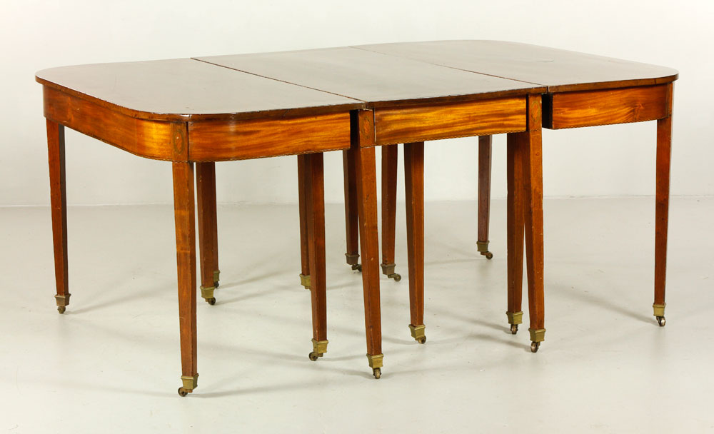 Appraisal: - c Hepplewhite Mahogany Dining Table Hepplewhite three-part dining table