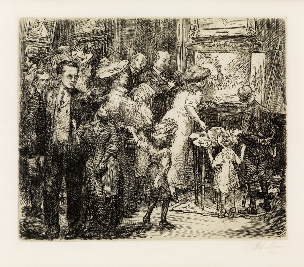 Appraisal: JOHN SLOAN Copyist at the Metropolitan Museum Etching x mm