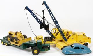 Appraisal: NY-LINT INC PRESSED METAL TOY CONSTRUCTION EQUIPMENT AND WIND-UP CAR