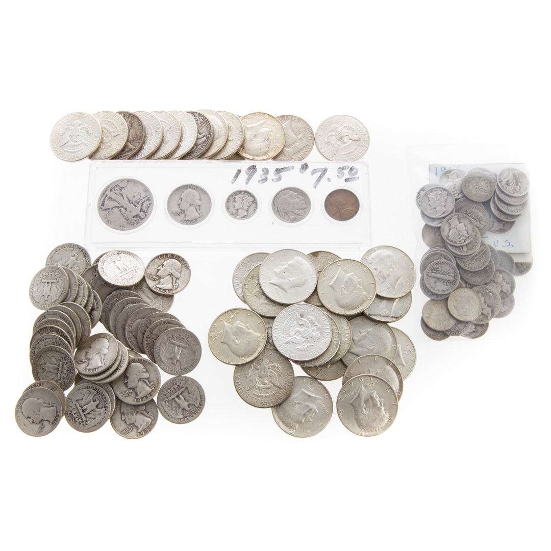 Appraisal: US US Silver coins- Face Silver Dimes Silver Halves Silver