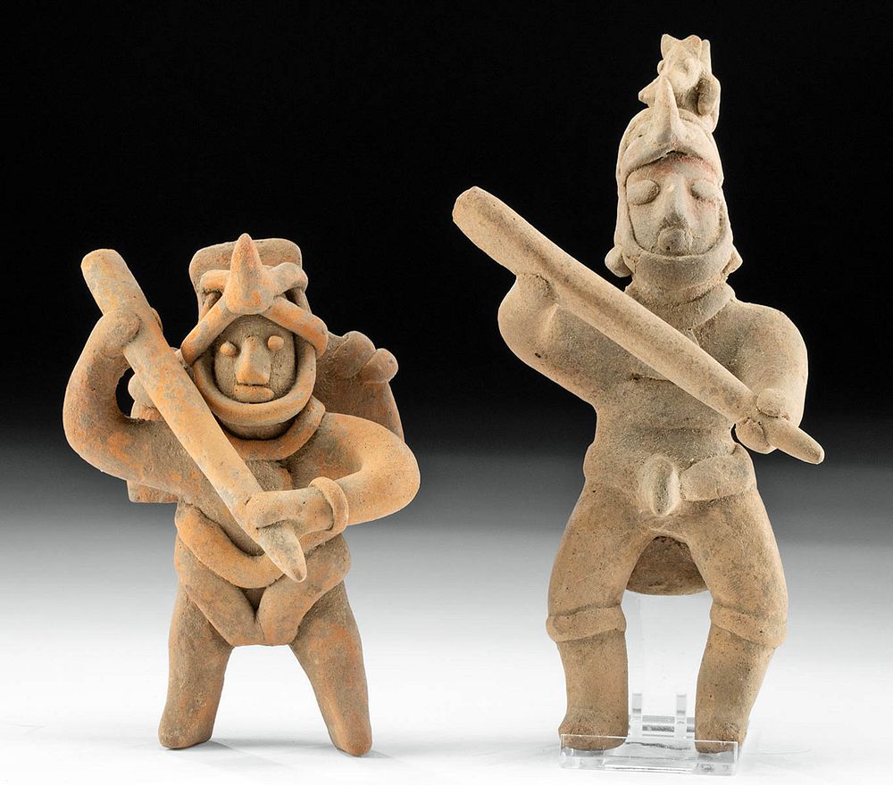 Appraisal: Lot of Colima Pottery Warrior Shaman Figures Pre-Columbian West Mexico