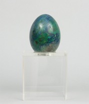 Appraisal: Green Blue Egg-Shaped Gemstone Beautiful green and blue striations with