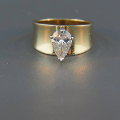 Appraisal: Diamond Solitaire Ring carat pear shape diamond in wide k