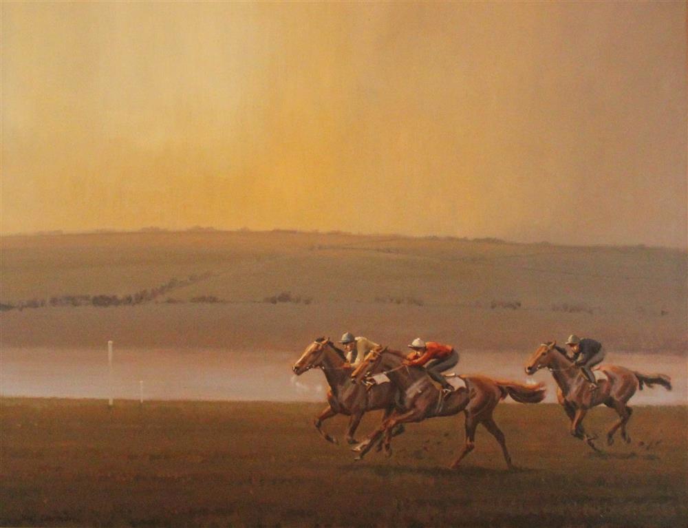 Appraisal: NEIL CAWTHORNE BRITISH - GALLOPING ACROSS THE FIELDS Oil on