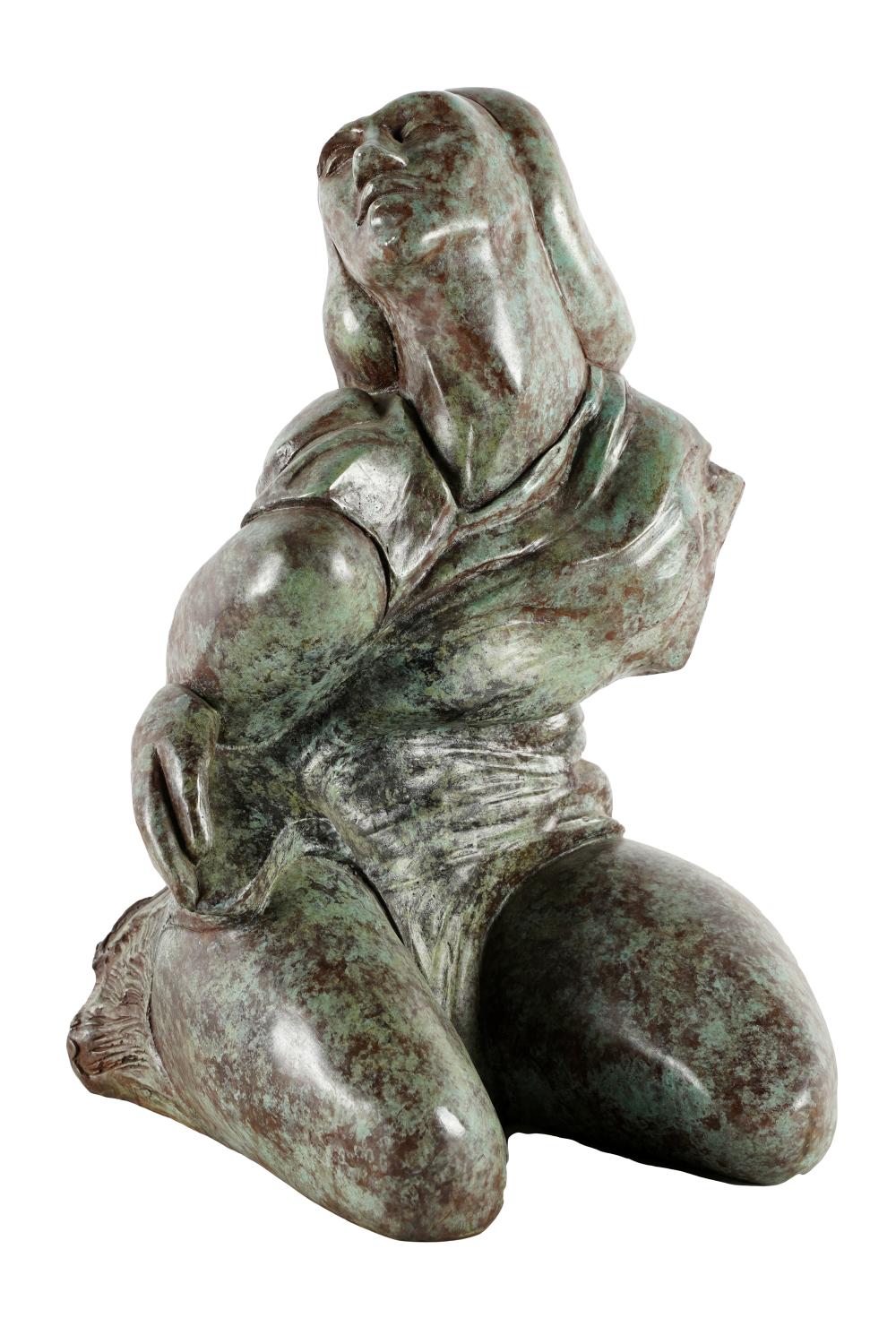 Appraisal: BARBARA BERETICH - CROUCHING WOMANbronze signed and numbered Provenance The