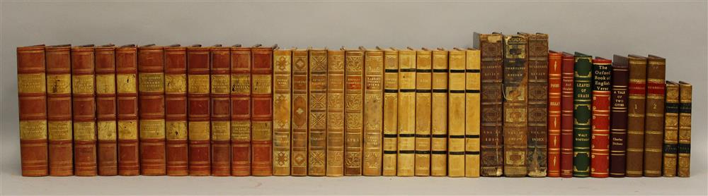 Appraisal: BINDINGS GROUP OF LEATHERBOUND BOOKS including six sets four printed