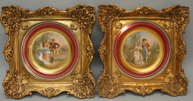 Appraisal: Both plates depict figures in landscapes On titled on reverse