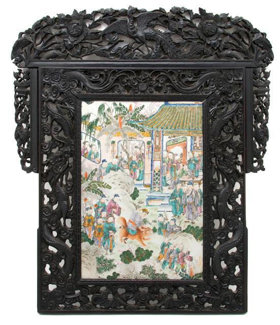 Appraisal: A Chinese Porcelain Plaque of rectangular form set within a