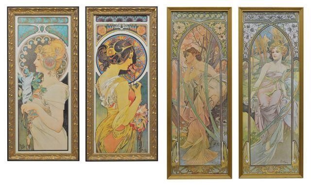 Appraisal: lot of Framed Art Nouveau style prints on paper after