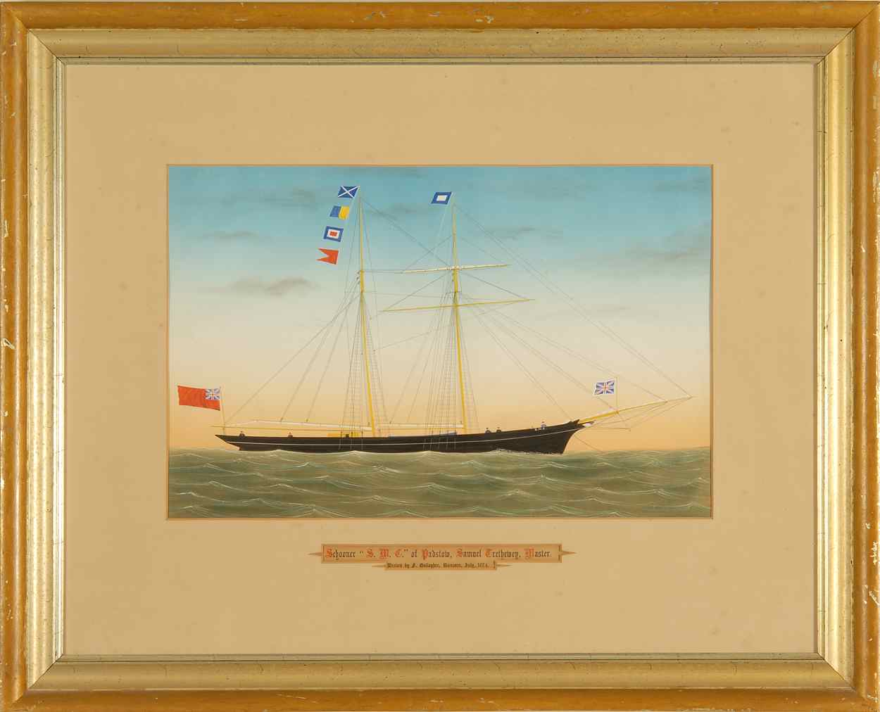 Appraisal: F GALLAGHERThe Schooner S M C of Padstow Samuel Trethewey