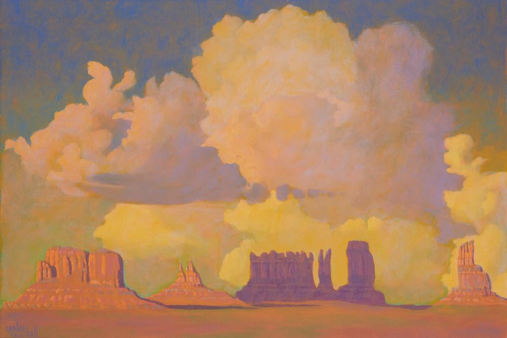 Appraisal: Carlos Hall - Taos NM Monument Valley Oil on canvas