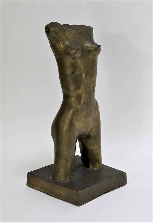 Appraisal: Joe Mathews Nude Torso of a Woman Sculpture United States